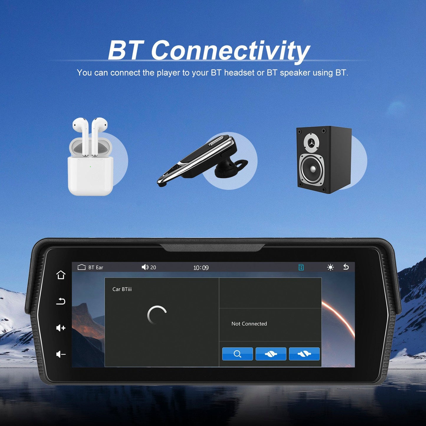 Mirroring dello schermo Android Auto Wireless CarPlay PND da 6,86 pollici per motociclette