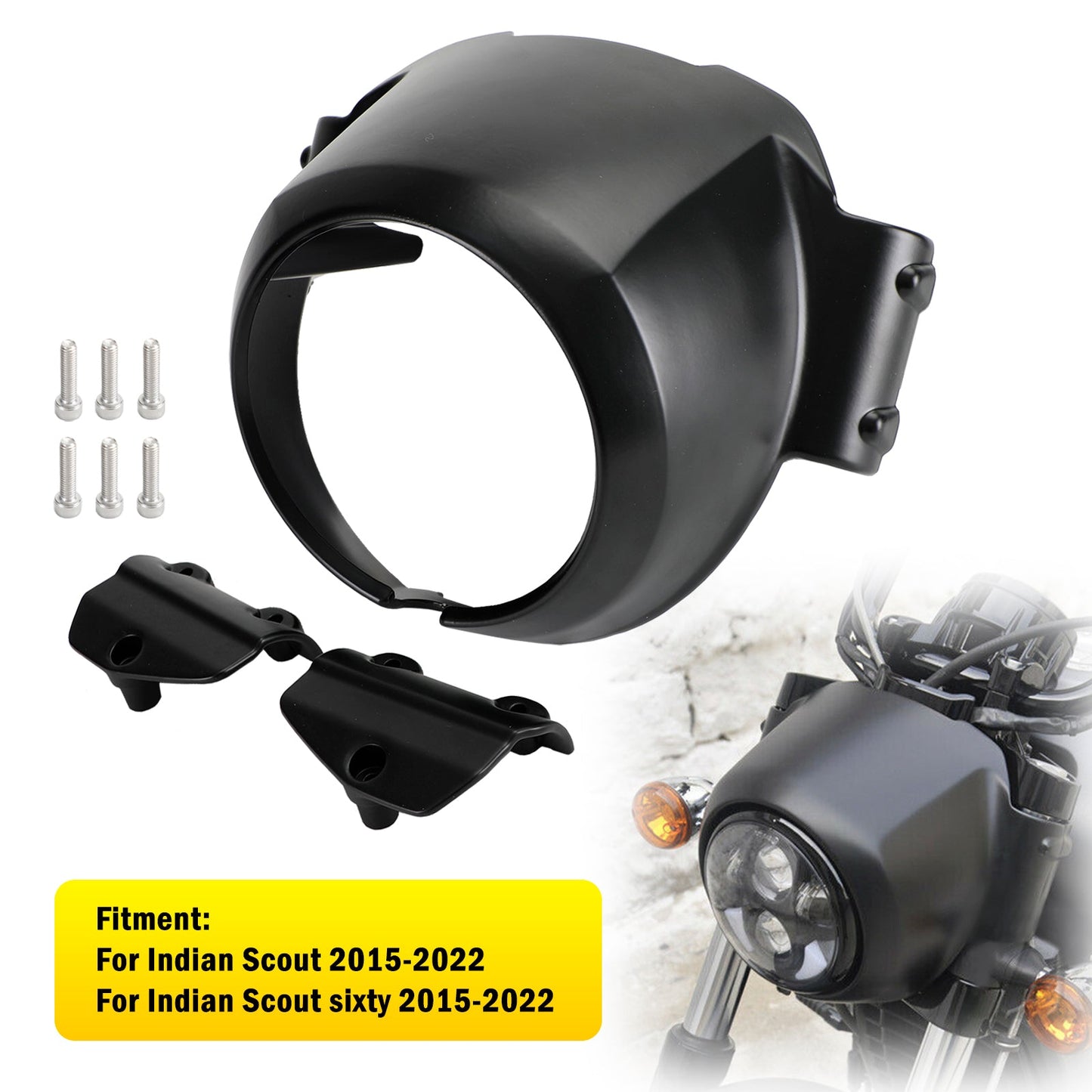 2015-2022 Indian Scout Parabrezza Lunetta del faro Carenatura superiore adatta per