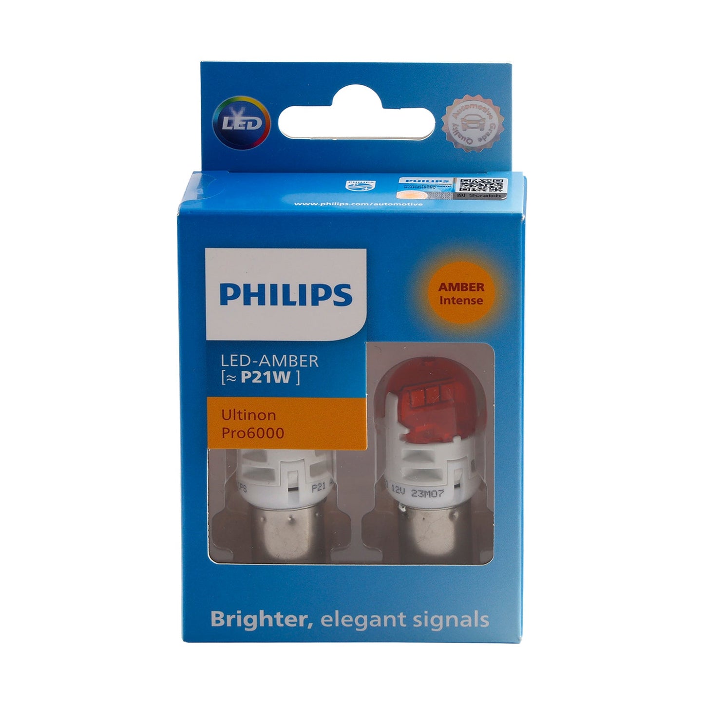 Luce auto LED-AMBRA Ultinon Pro6000 PY21W P21W 11498AU60 per PHILIPS