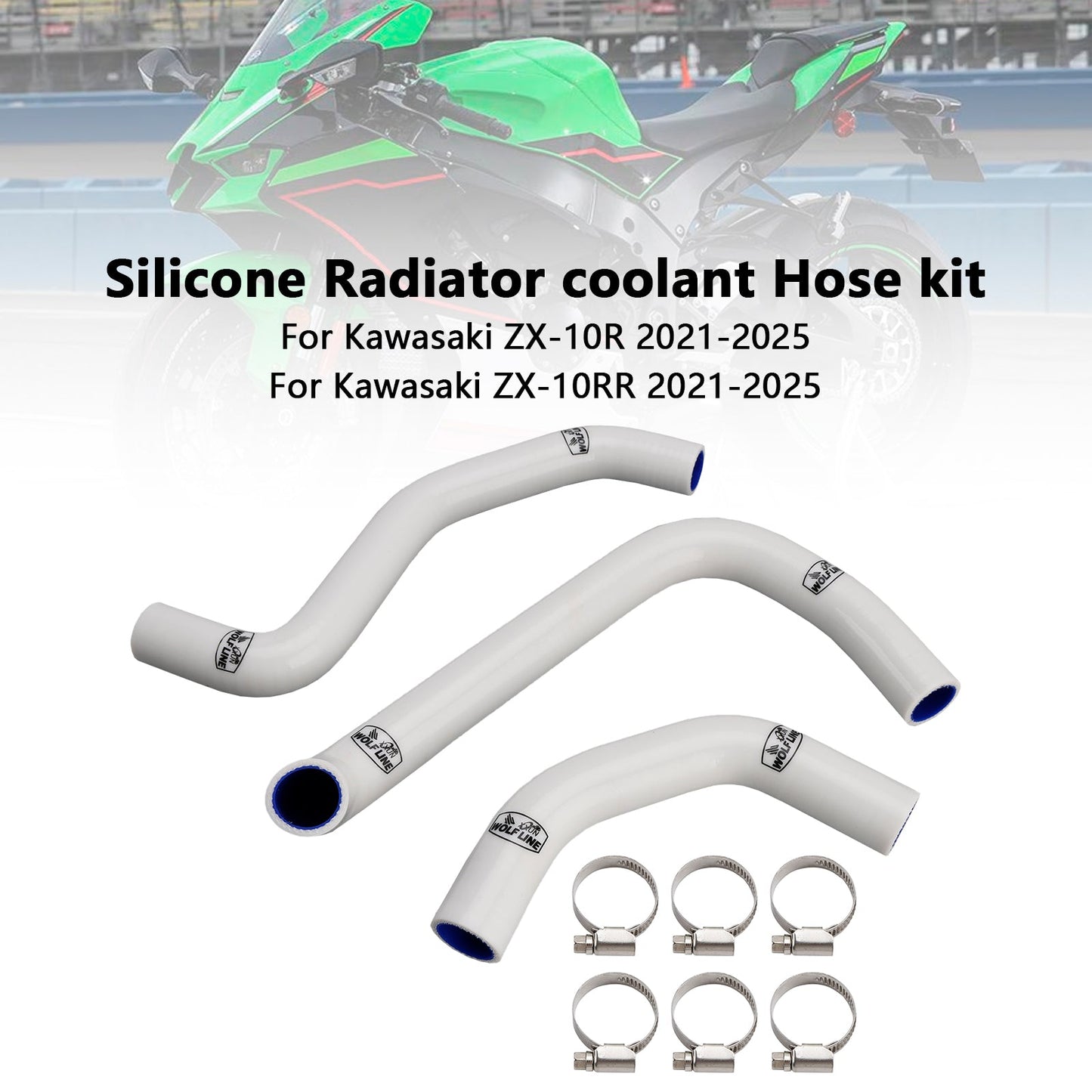 Tubo flessibile del liquido di raffreddamento del radiatore in silicone Kawasaki ZX10R ZX-10RR 2021-2025