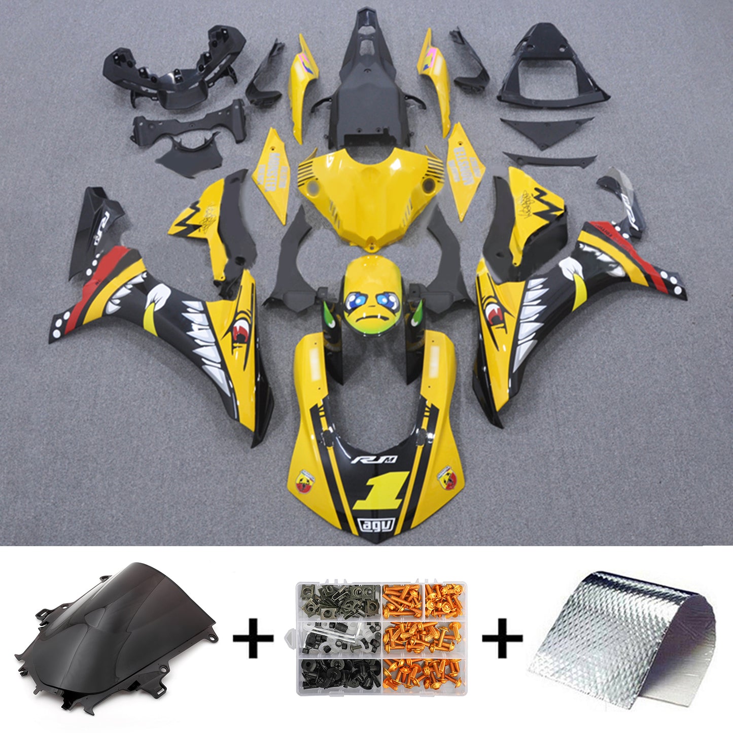 Injection Fairing Kit Bodywork Plastic ABS fit For Yamaha YZF 1000 R1 2015-2019