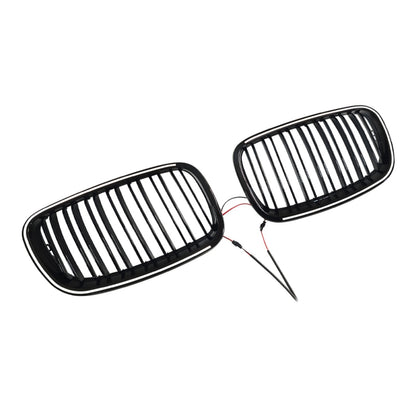 Griglia anteriore a doppio rene per paraurti BMW X5 E70, colore nero lucido, anni 2007-2013, codice 51137157687 51137157688