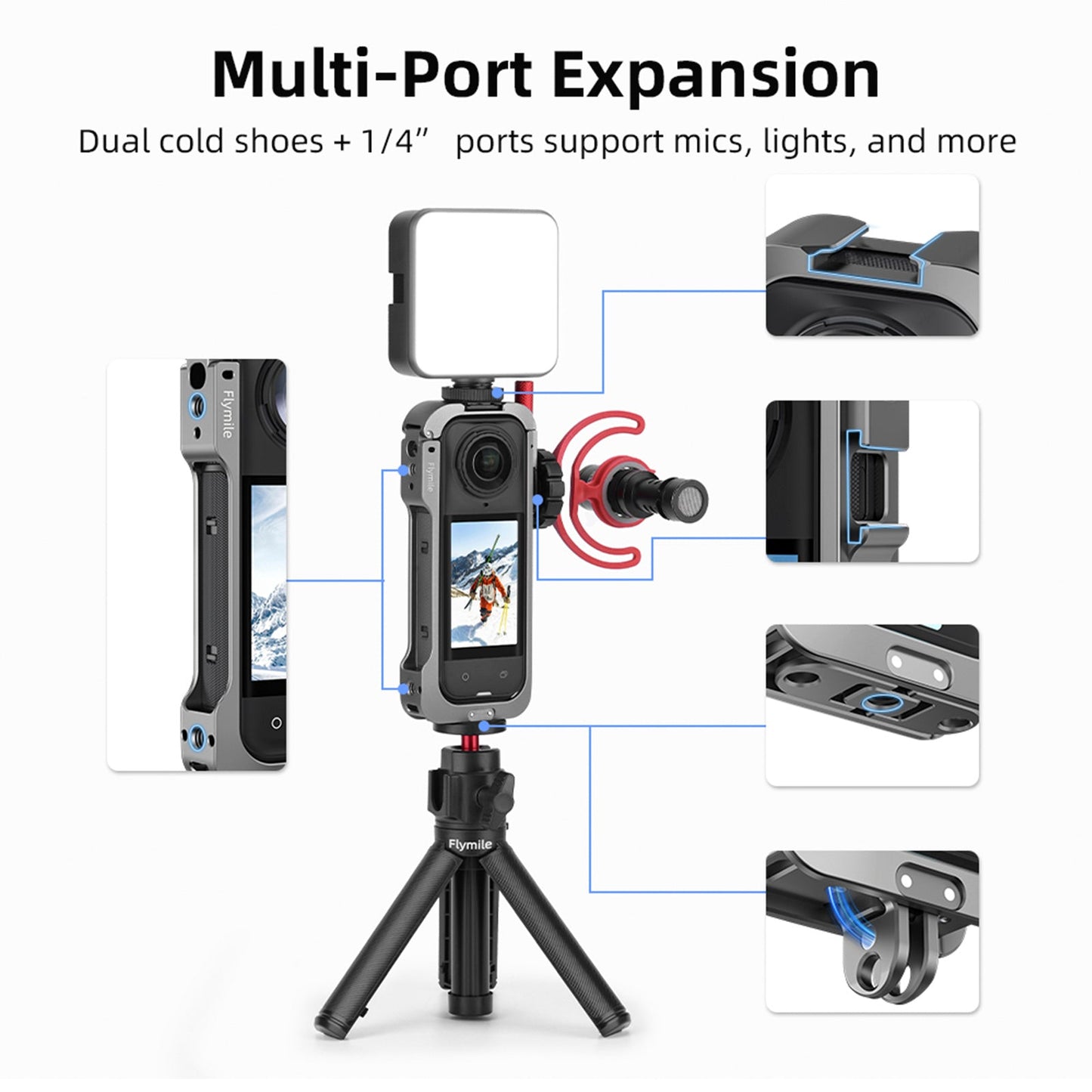Accessori per fotocamera: custodia protettiva con copriobiettivo e kit per Insta360 X5