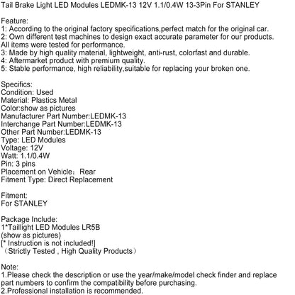 Moduli LED per luce posteriore freno LEDMK-13 12V 1,1/0,4W 13-3Pin per STANLEY