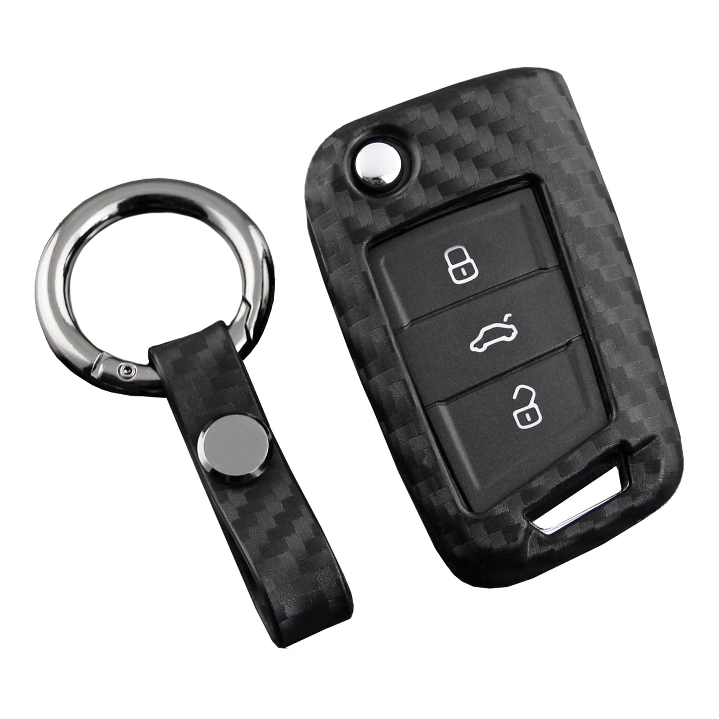 Custodia in silicone e pelle per chiave auto con fibbia per Volkswagen Golf MK7