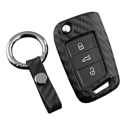 Custodia in silicone e pelle per chiave auto con fibbia per Volkswagen Golf MK7