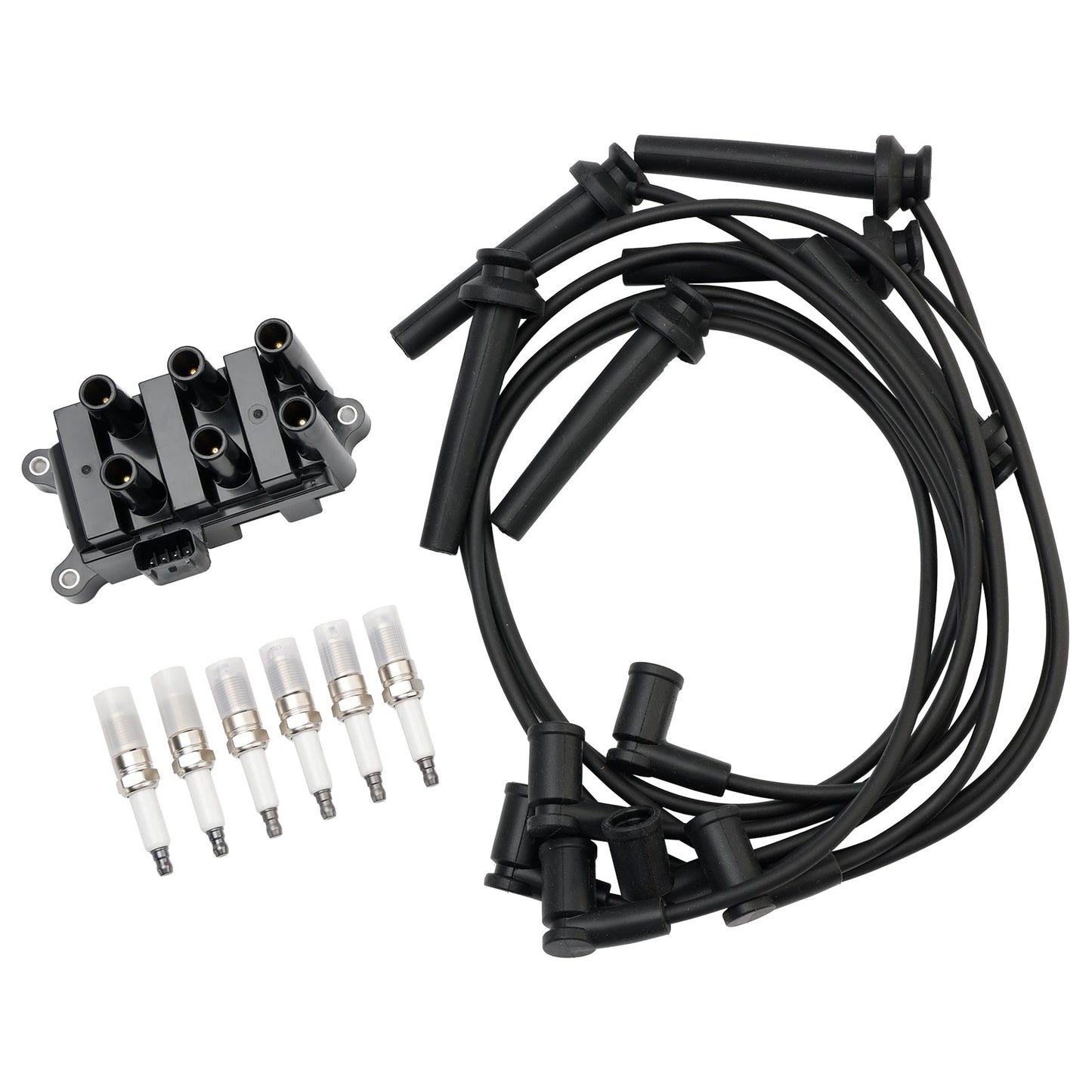 Bobina di accensione Mercury Monterey V6 4.2L 2004-2007 + 6 candele + 6 cavi FD498 5F2Z-12029-AD 1F2118100 (copia)