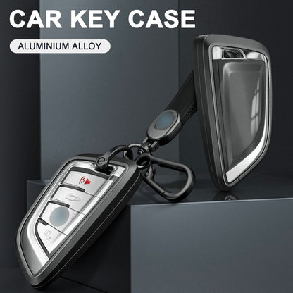 Custodia per chiave auto in TPU argentato in lega di alluminio con fibbia per Ford