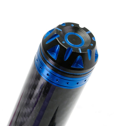 Manopole per manubrio moto da 7/8""/22 mm in carbonio, universali, verdi, per moto, argento