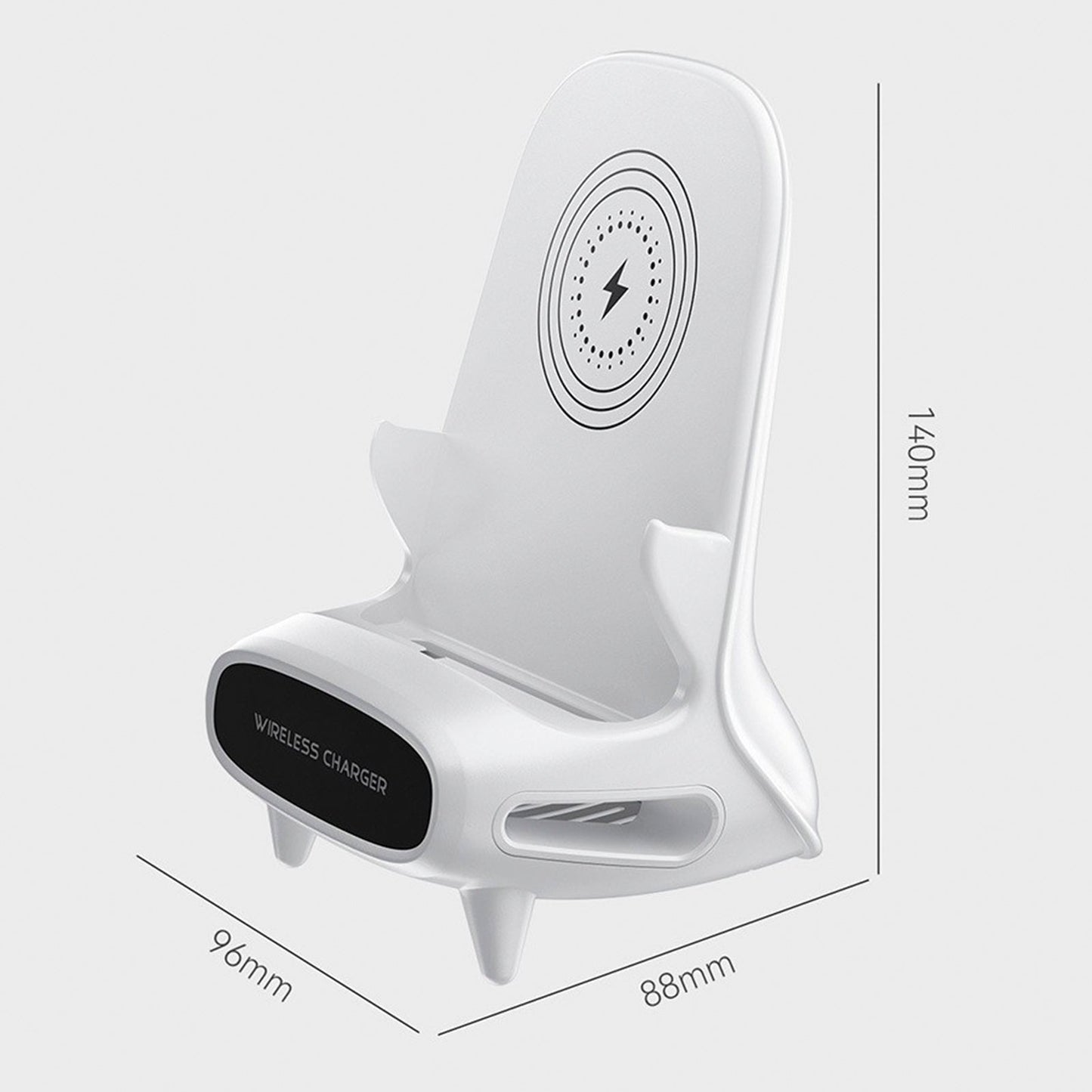 3 in 1 V8 Mini Sedia Caricabatterie Wireless Supporto per Telefono Supporto per Ricarica Telefono Altoparlante