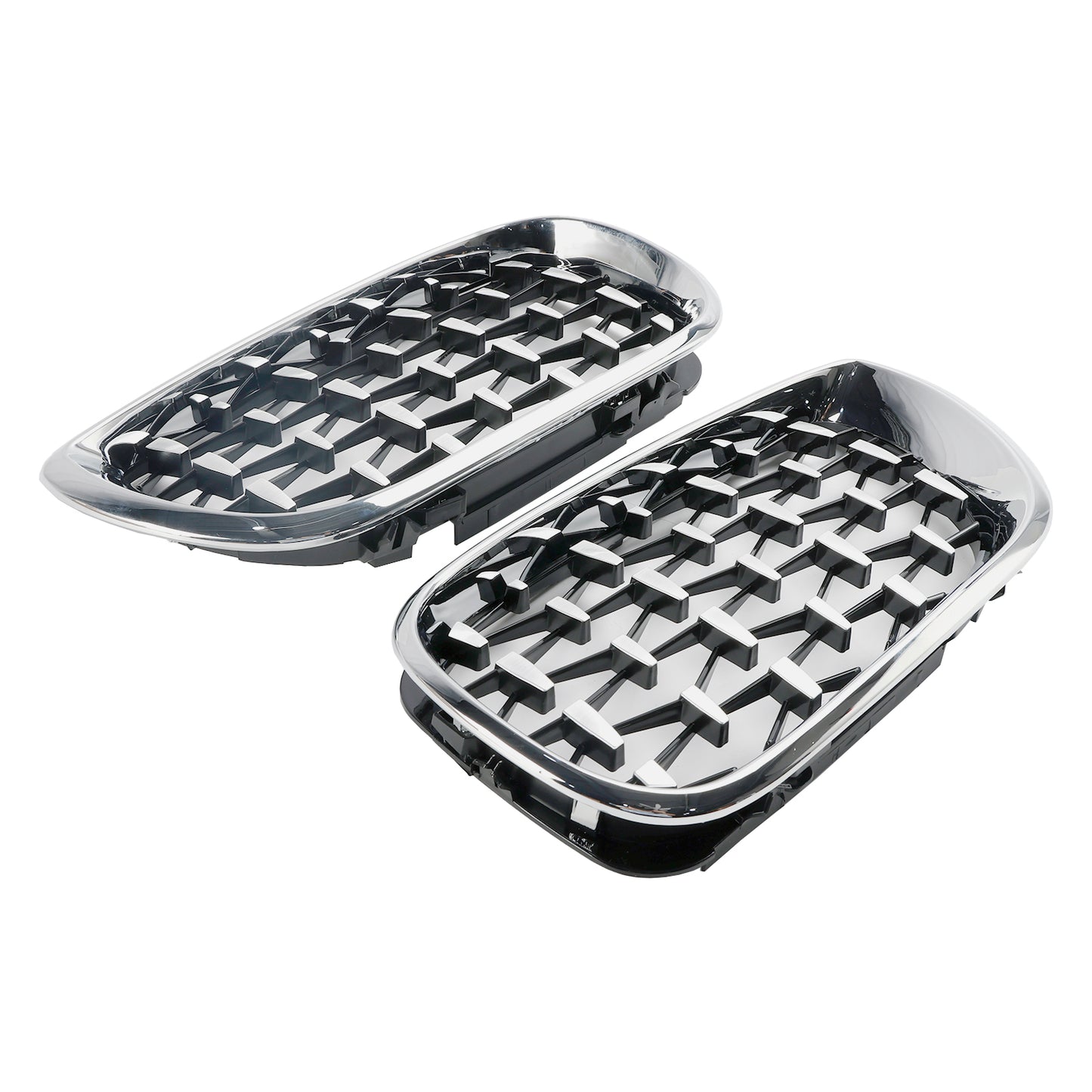 Pair Chrome Diamond Grille For BMW E46 Saloon/Touring Facelift 2002-2005 4Dr