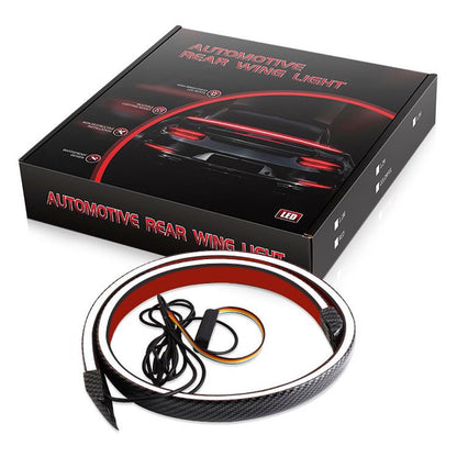 Lampada a LED per coda auto, in fibra di carbonio, con spoiler posteriore, freno, bagagliaio, multicolore, 1,3 m