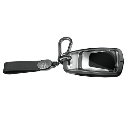Custodia per chiave auto in TPU nero in lega di alluminio con fibbia per Audi a6l a4l a3