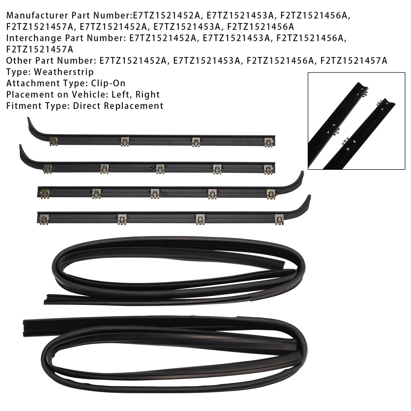 Guarnizione per finestrino anteriore Ford F150 per camion 1987-1996, 4 pezzi, guarnizione per finestrino porta + 2 pezzi, kit di guarnizioni