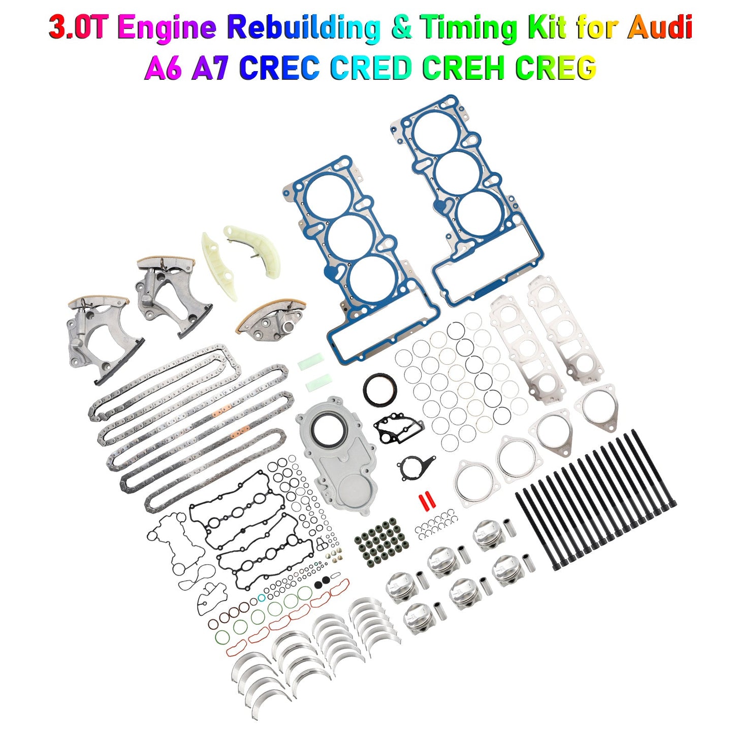 Audi A6 A7 CREC CRED CREH CREG 3.0T Kit di ricostruzione e messa in fase del motore 06E103149AR