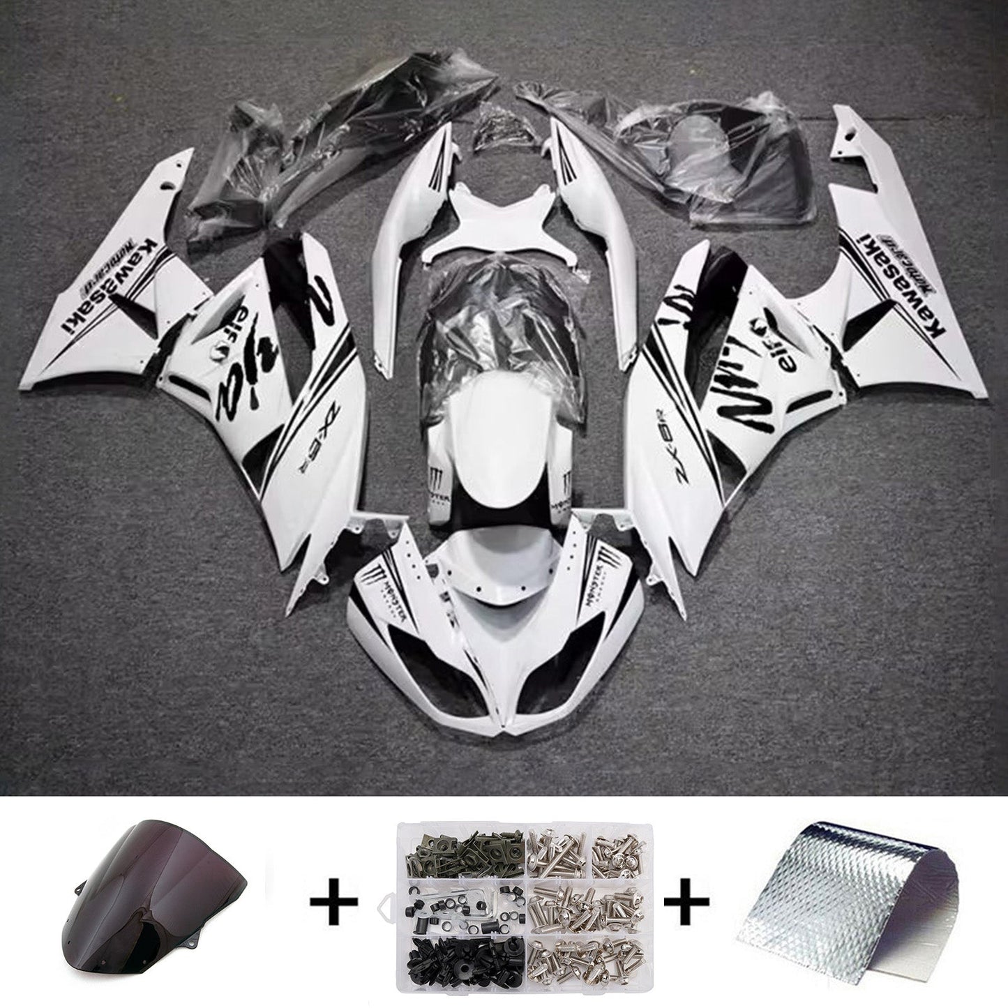 Kit carenatura iniezione in plastica ABS adatto per Kawasaki ZX6R 636 2009-2012