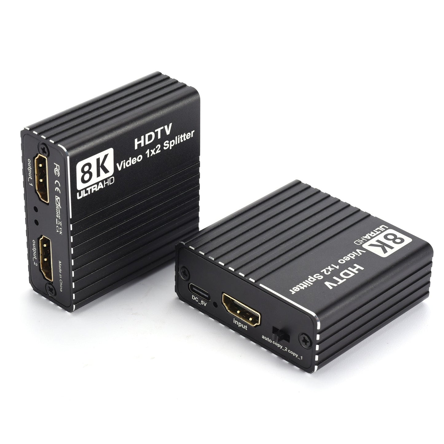 Splitter HDMI 8K 1 a 2 HD2.1 8K60hz/4K120hz/1080P240hz con EDID Splitter 1x2