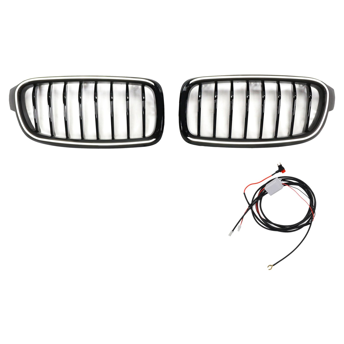 Griglia anteriore a rene nera lucida BMW Serie 3 F30 Berlina 2012-2019 51137263481 51137255412