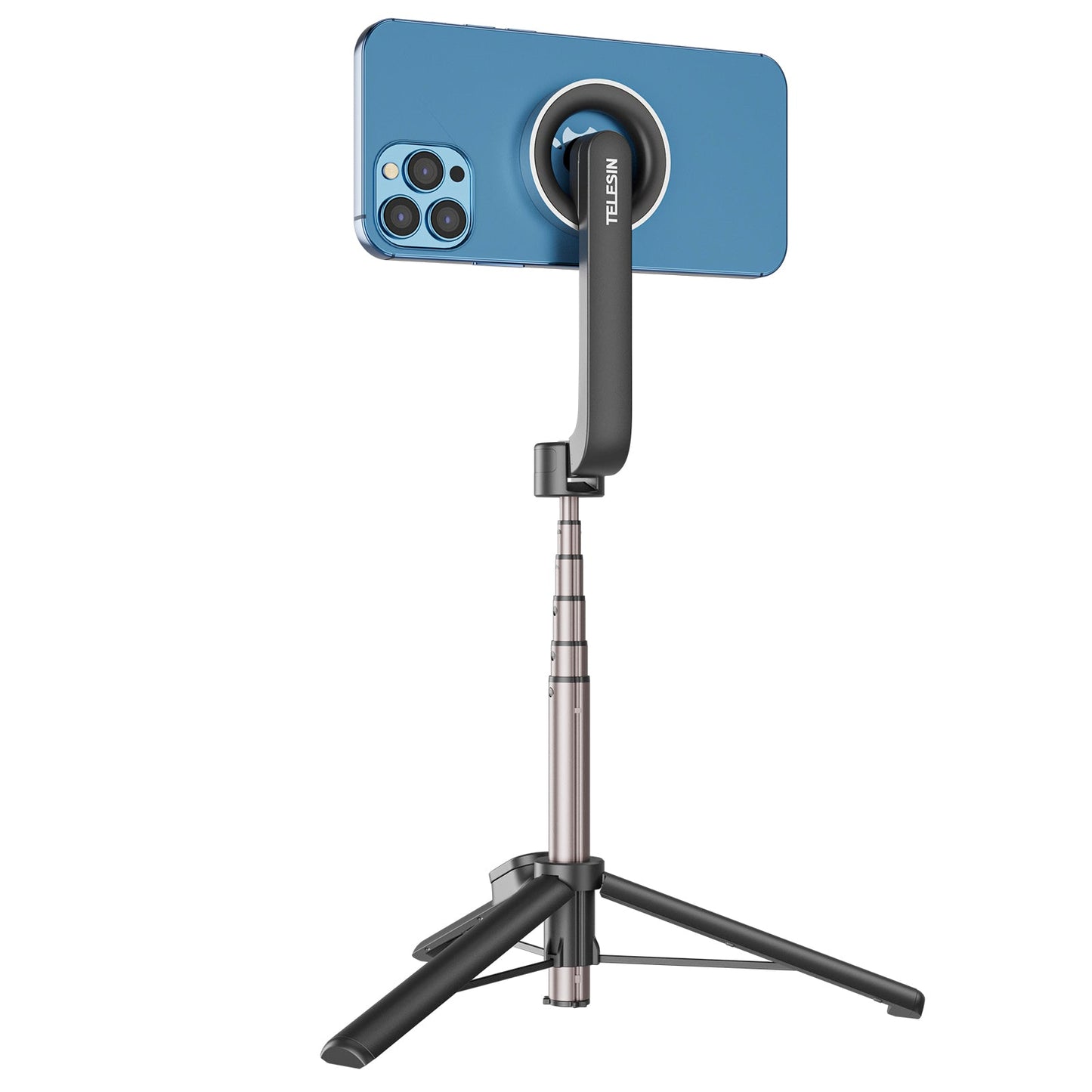 Mini bastone per selfie magnetico per telefono cellulare Magesafe Bluetooth in lega di alluminio con treppiede