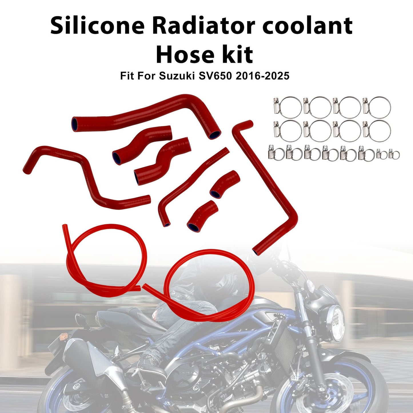 Tubo flessibile del liquido di raffreddamento del radiatore in silicone Suzuki SV 650 SV650 2016-2025