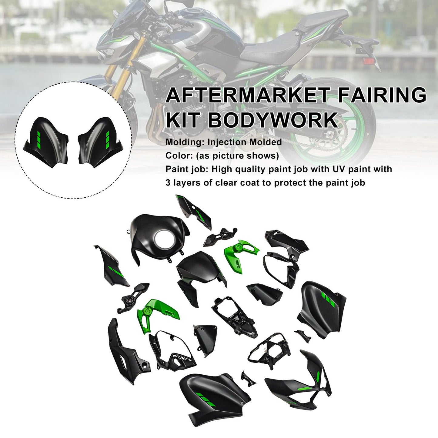 Kit di carene stampate a iniezione per Kawasaki Z900 2025-2026