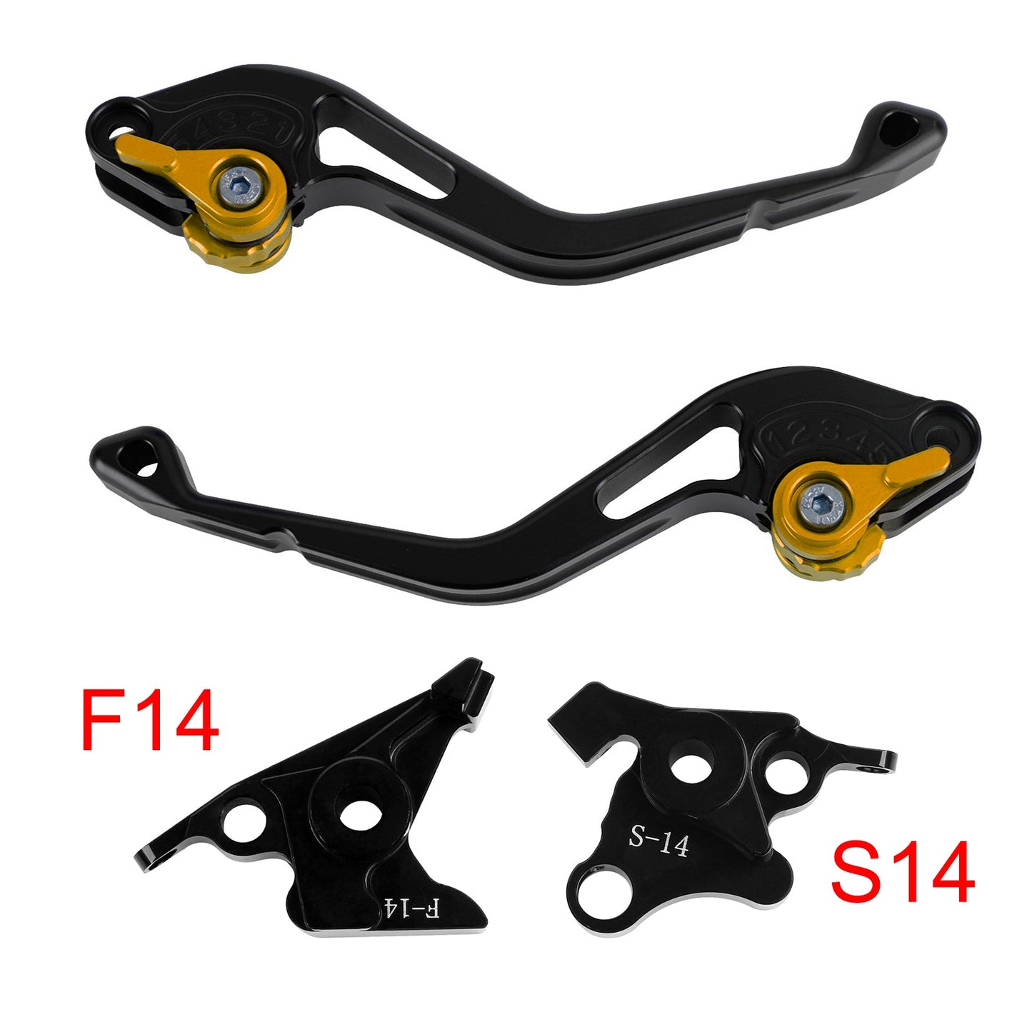 Nuova leva freno e frizione corta compatibile con Suzuki GSF650 GSXR1300 DL1000, colore oro.