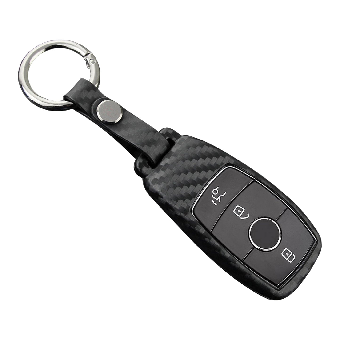 Custodia in silicone e pelle per chiave auto con fibbia per Mercedes-Benz E