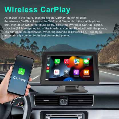 Lettore multifunzione CarPlay da 7 pollici, Apple AirPlay, Android, telecamera di proiezione