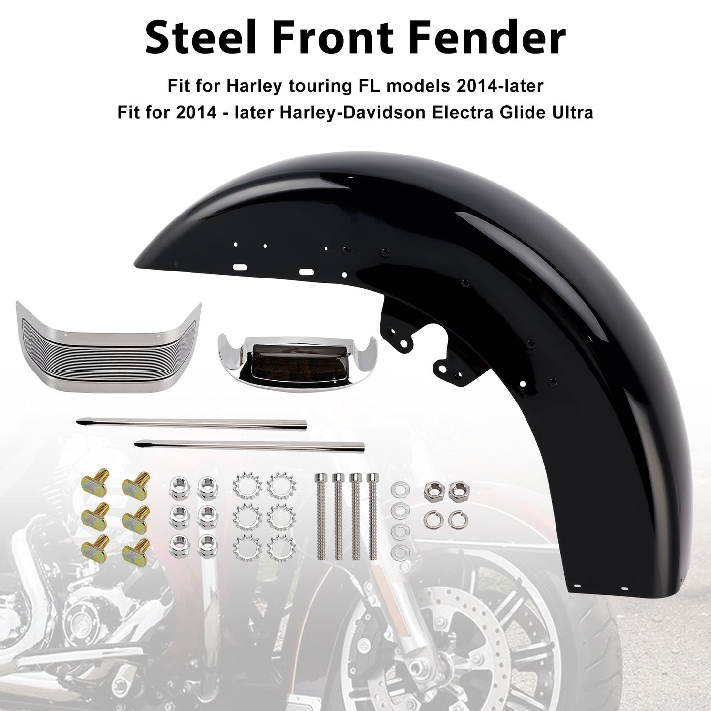 Parafango anteriore in acciaio per Touring Electra Glide Ultra Limited 2014-2024