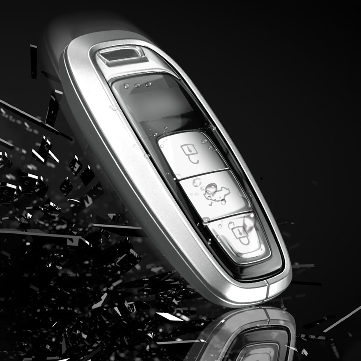 Custodia per chiave auto in TPU argentato in lega di alluminio con fibbia per Audi a6l a4l a3