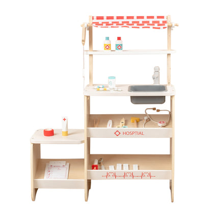 Simulazione di clinica medica per bambini con 22 accessori, set di giocattoli per bambini dai 3 anni in su