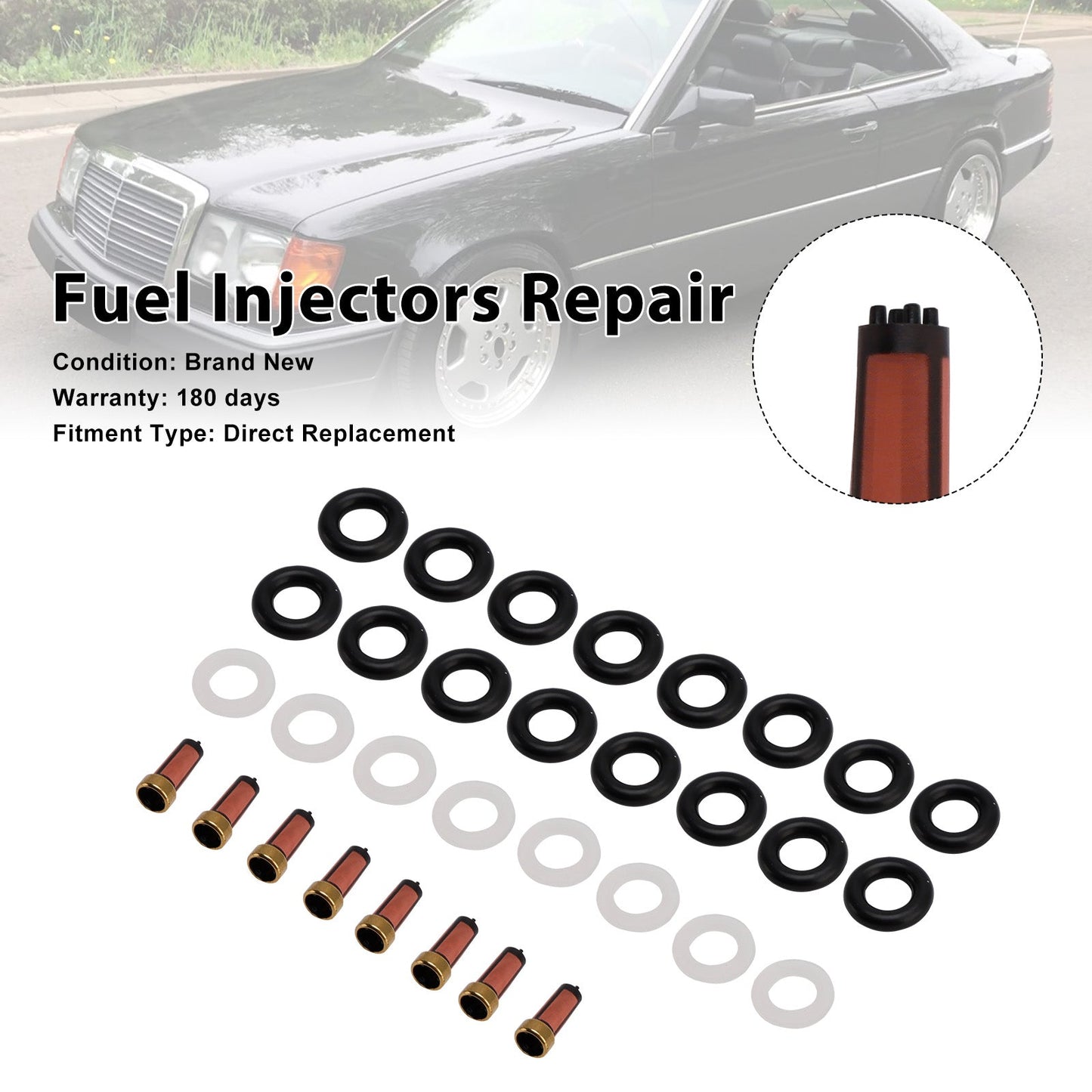 Guarnizione O-ring iniettore carburante 0280156304 0280155744 Compatibile con Mercedes Benz M113 V8