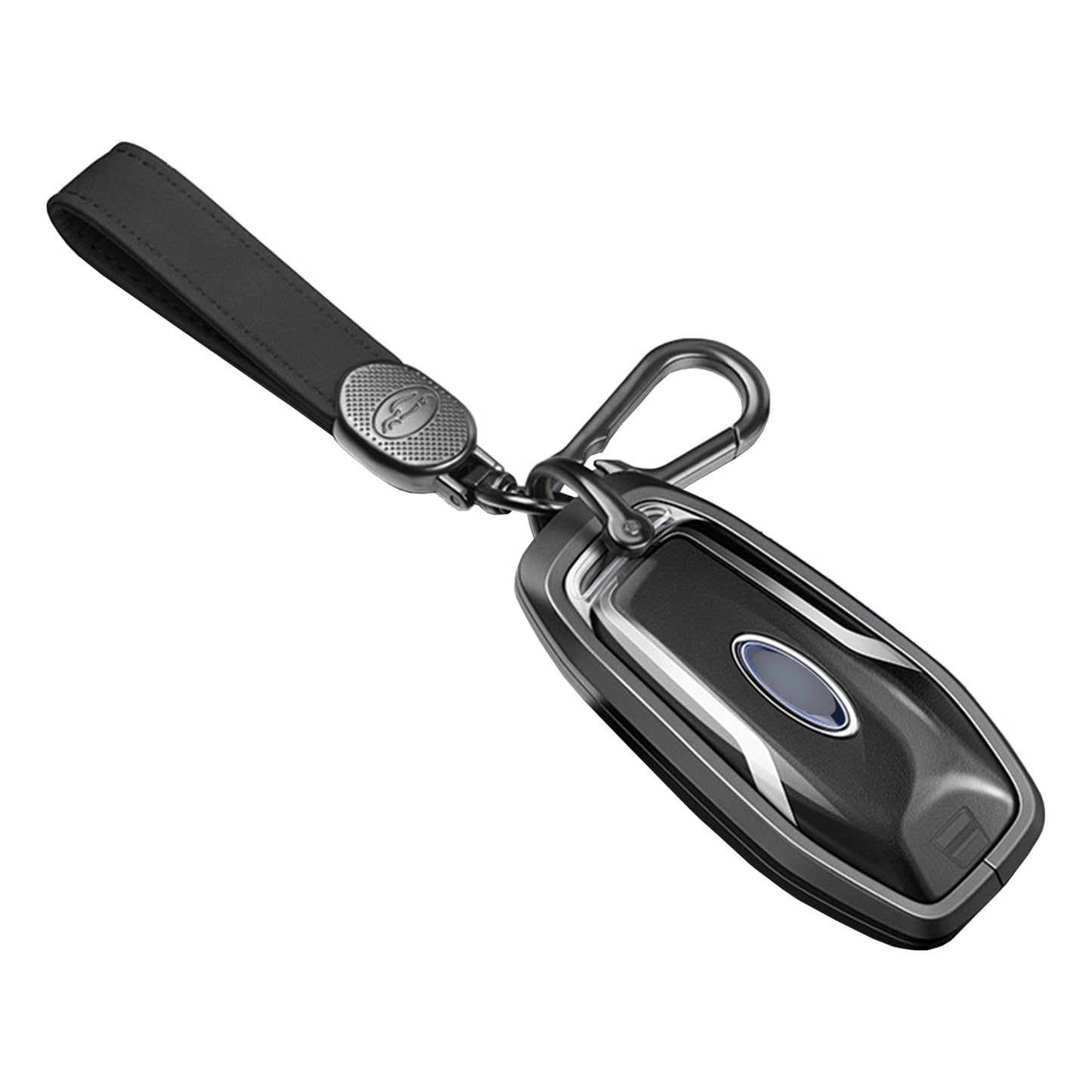Custodia per chiave auto in TPU nero in lega di alluminio con fibbia per Ford