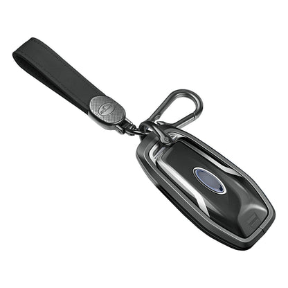 Custodia per chiave auto in TPU nero in lega di alluminio con fibbia per Ford