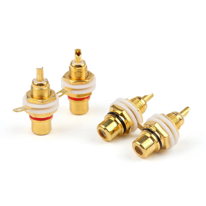 60 pezzi placcati oro RCA femmina jack pannello montaggio telaio presa rosso nero