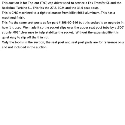 Strumento di trasferimento SL Top Out Cap Driver T/O per il servizio FOX - Clone di 398-00-916