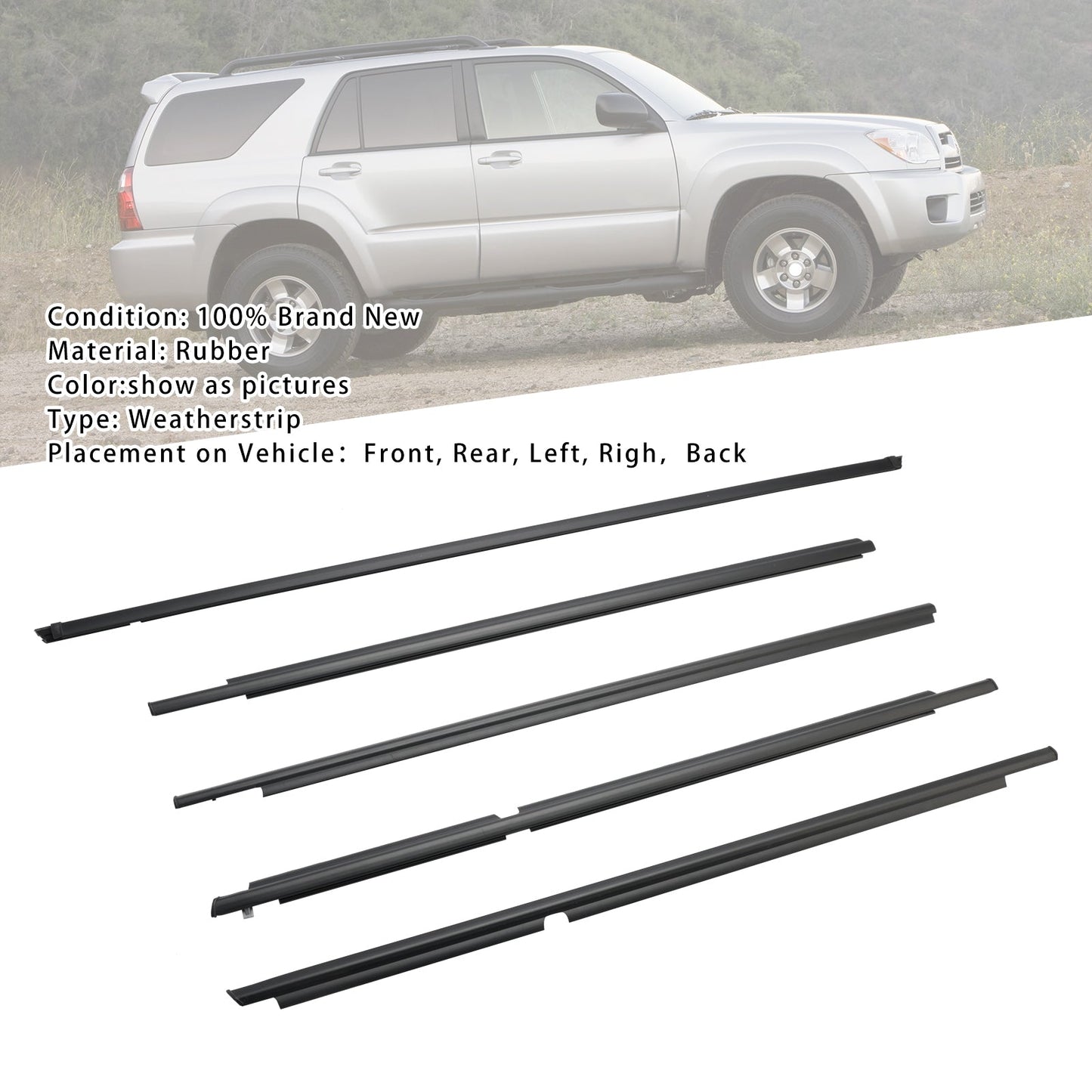 2003-2009 Toyota 4Runner 5 pezzi guarnizioni per modanature per cinture di sicurezza 68161-35060 68163-35030
