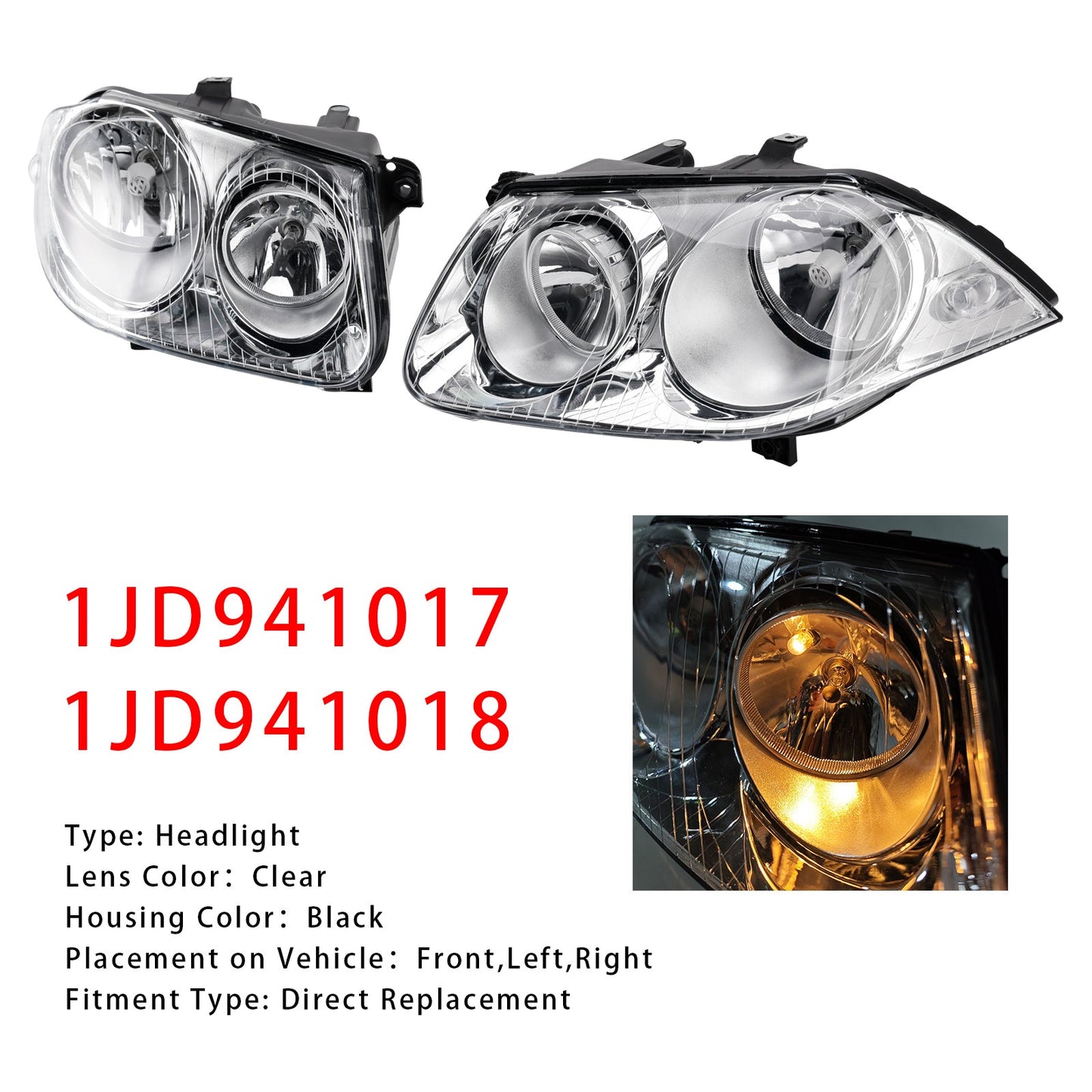 Lampada faro sinistro+destro VW Bora GLI 2006-2011 1JD941017 1JD941018
