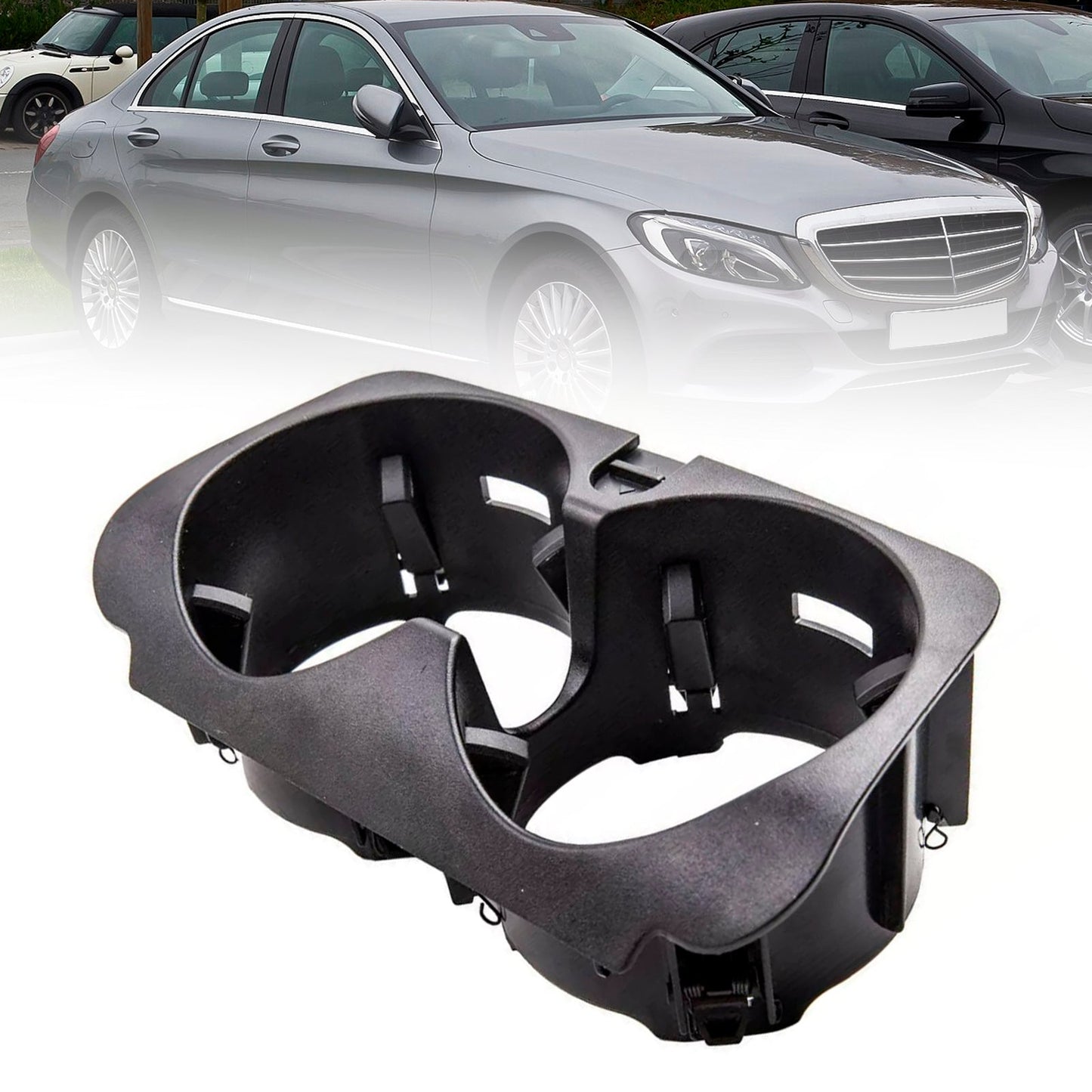 Portabicchieri doppio anteriore nero 2056800691 per Mercedes-Benz W205 W213 2015-2018