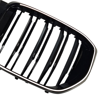 Griglia paraurti anteriore nera a doppia linea con LED per BMW G05 LCI X5 2024+