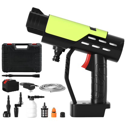 Strumento per la pulizia della rondella dell'auto con pistola a spruzzo d'acqua ad alta pressione elettrica senza fili portatile 6 in 1 con tre leve funzione