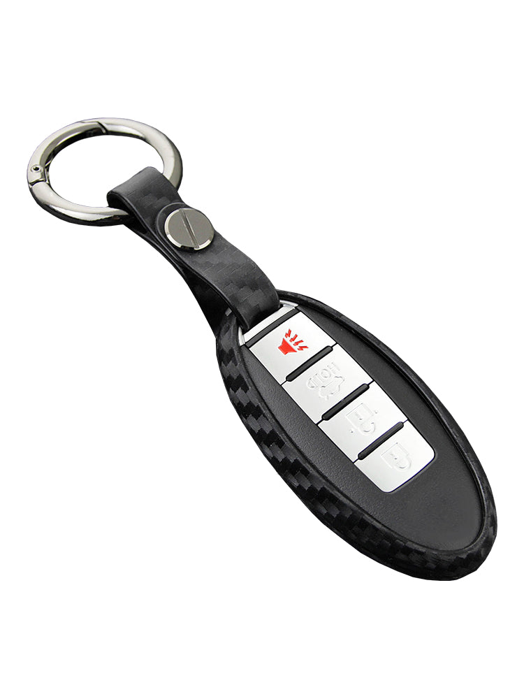 Custodia in pelle e silicone per chiave auto con fibbia per Nissan