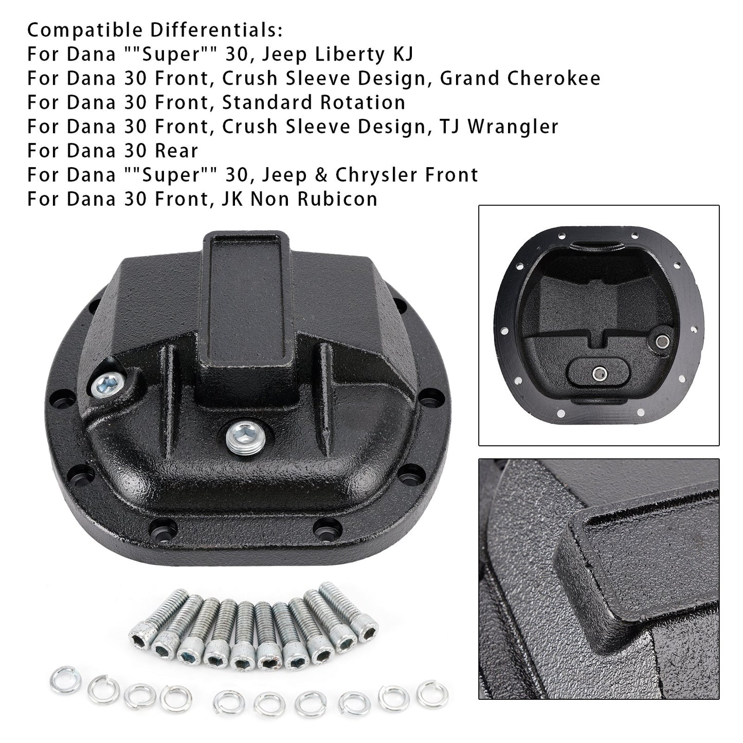 Copertura differenziale anteriore Jeep Wrangler 1987-2018 per Dana 30 Yukon YHCC-D30