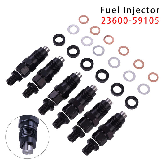 6 pezzi di iniettore di carburante per motore Toyota 3L Hilux Hiace 2.8L 23600-59105