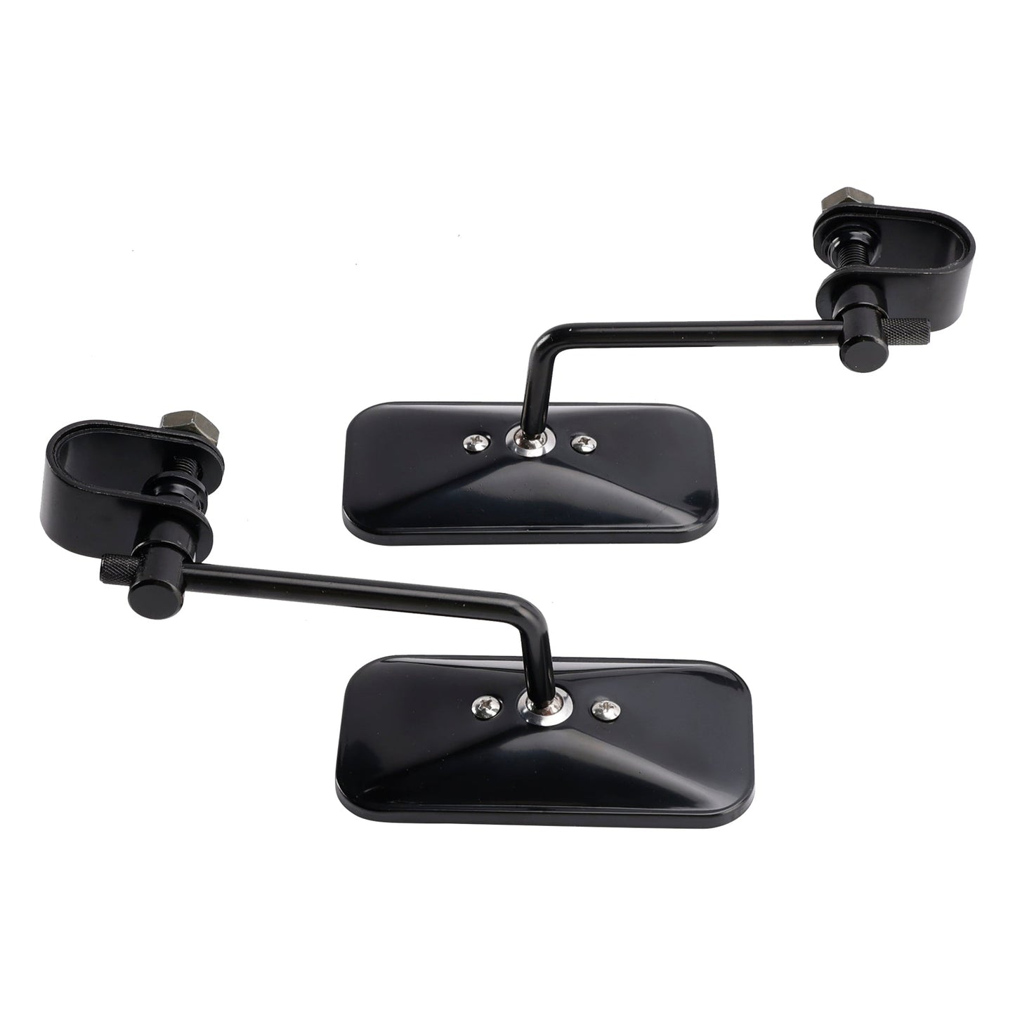 Specchietti retrovisori rettangolari stile old school con morsetto per moto, neri Brattstyle
