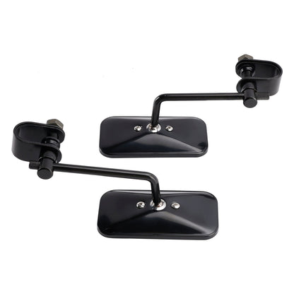 Specchietti retrovisori rettangolari stile old school con morsetto per moto, neri Brattstyle