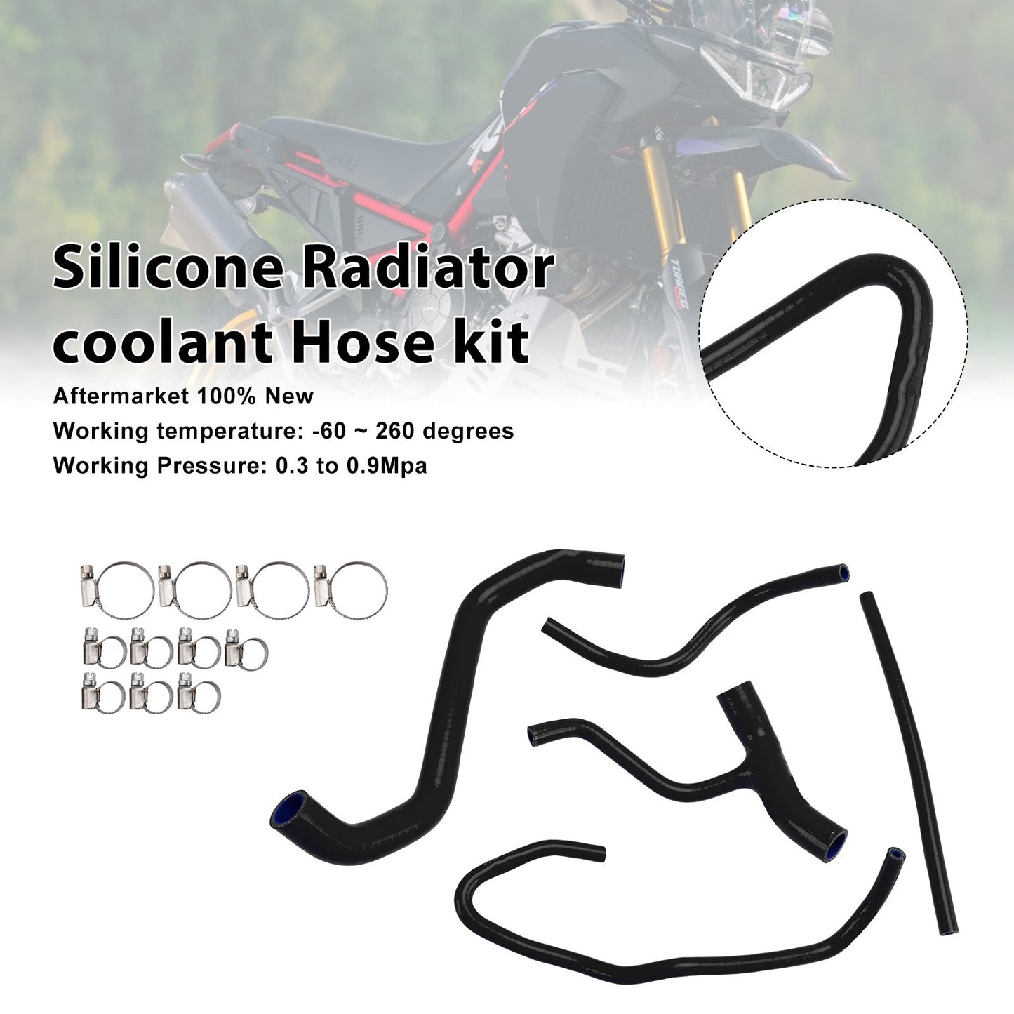Tubo flessibile del liquido di raffreddamento del radiatore in silicone Aprilia Tuareg 660 2022-2025