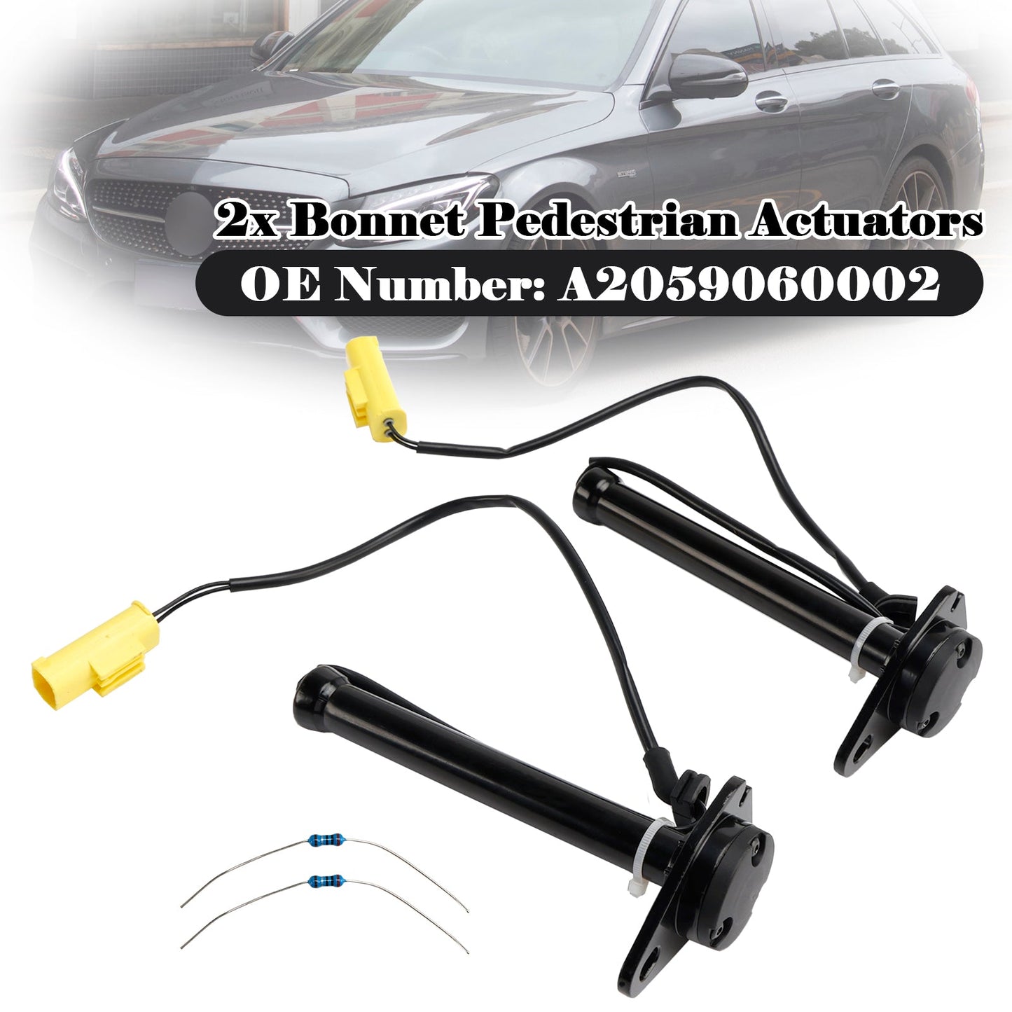 2014-2019 Mercedes Classe C W205 2x attuatori pedonali cofano A2059060002