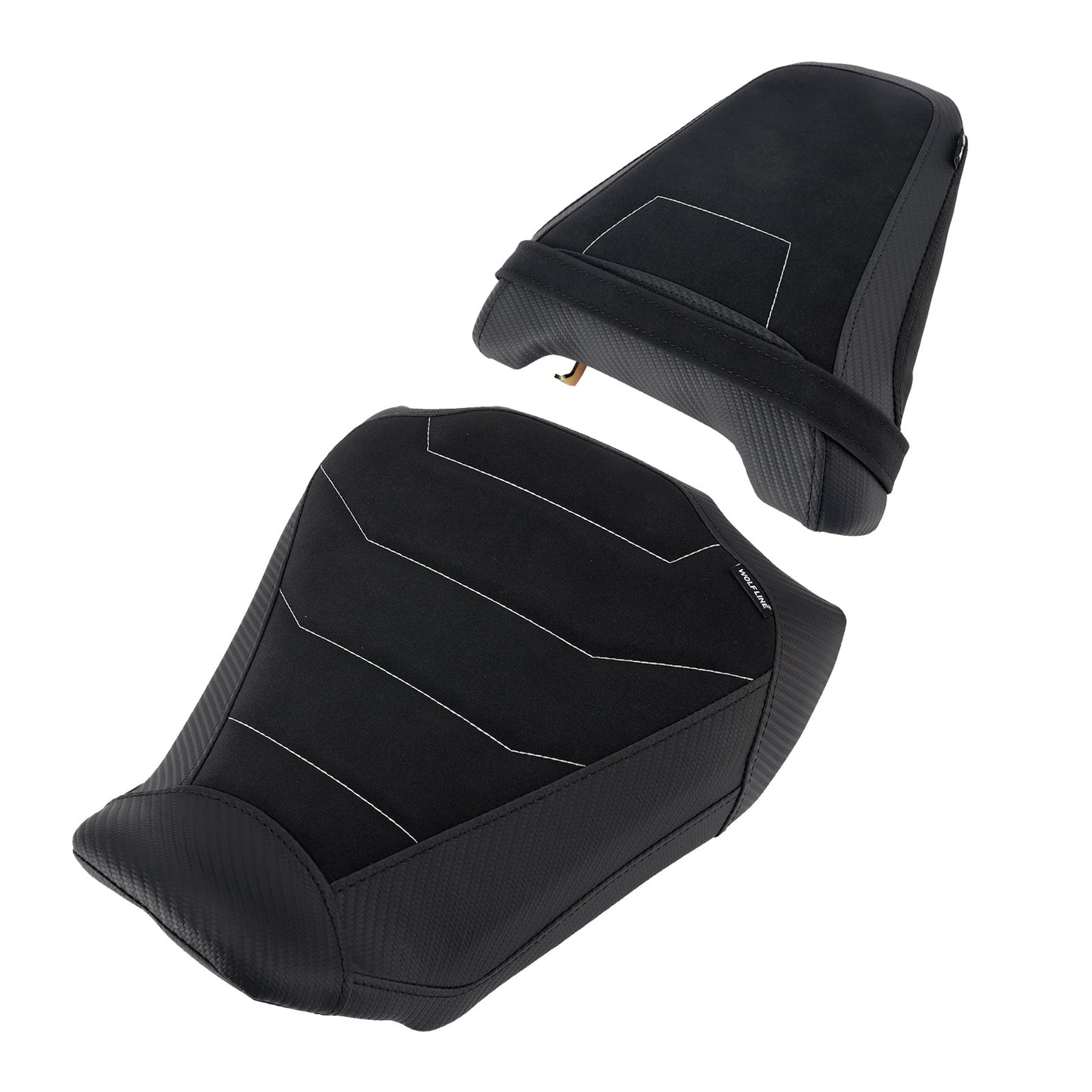 Kit sella conducente e passeggero 2024-2025 per Honda CB650R CBR650R, cuscino posteriore nero.