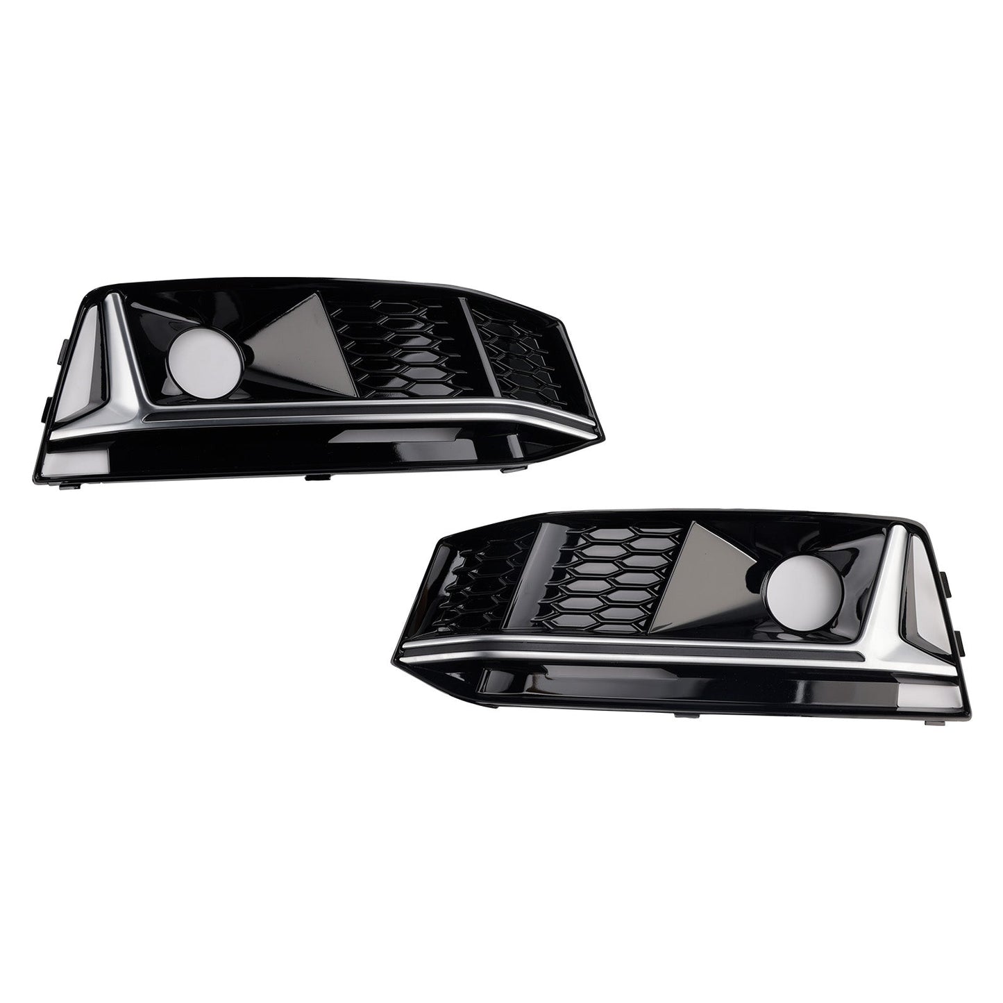 Griglia fendinebbia paraurti anteriore cromata nera (2 pezzi) per Audi A4 B9 S4 2016-2019 (2 pezzi)